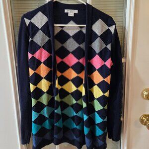 Liz Claiborne Petite Medium Colorful Cardigan Sweater